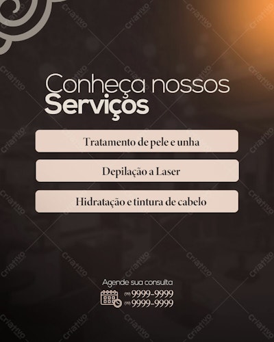 Post para Salão de Beleza PSD Editável