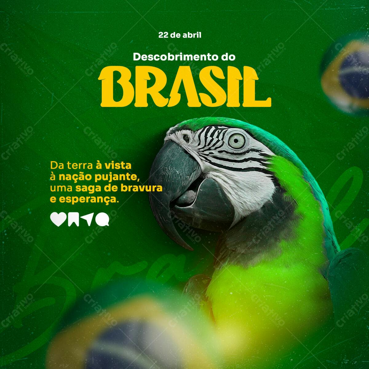Postagem Dia do Descobrimento do Brasil PSD Editável