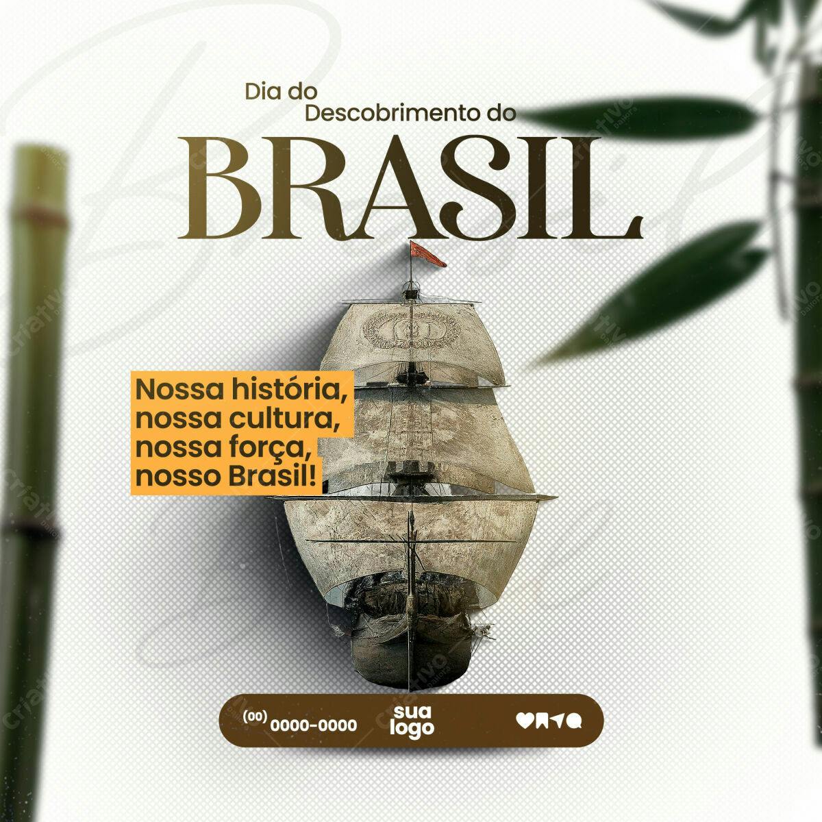 Post para o Dia do Descobrimento do Brasil PSD Editável