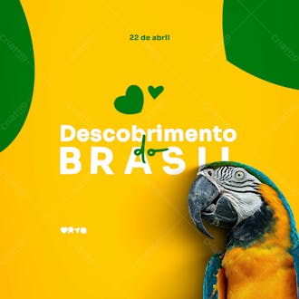 Dia do descobrimento do brasil psd editável premium
