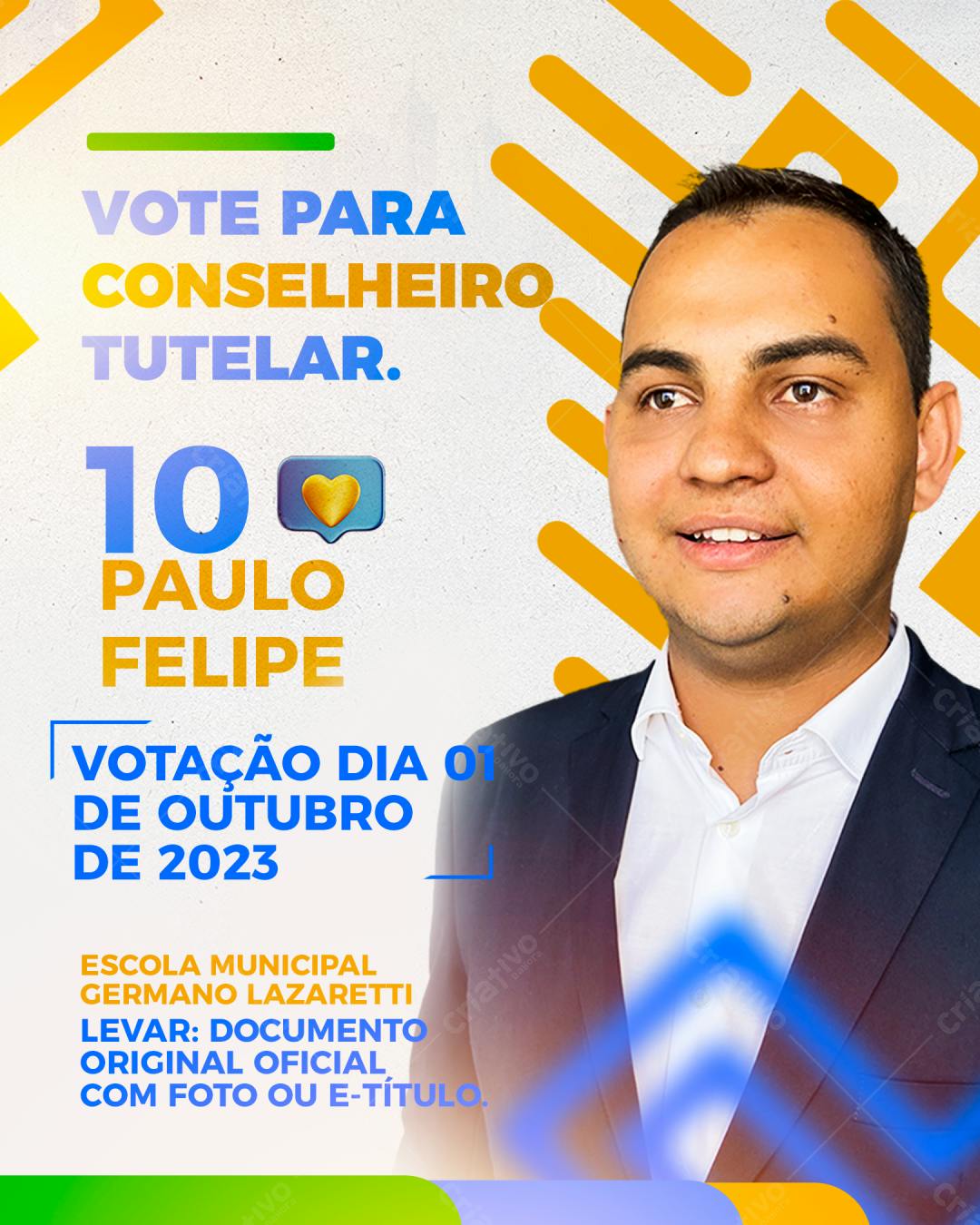 Flyer Eleições Conselho Tutelar PSD Editável