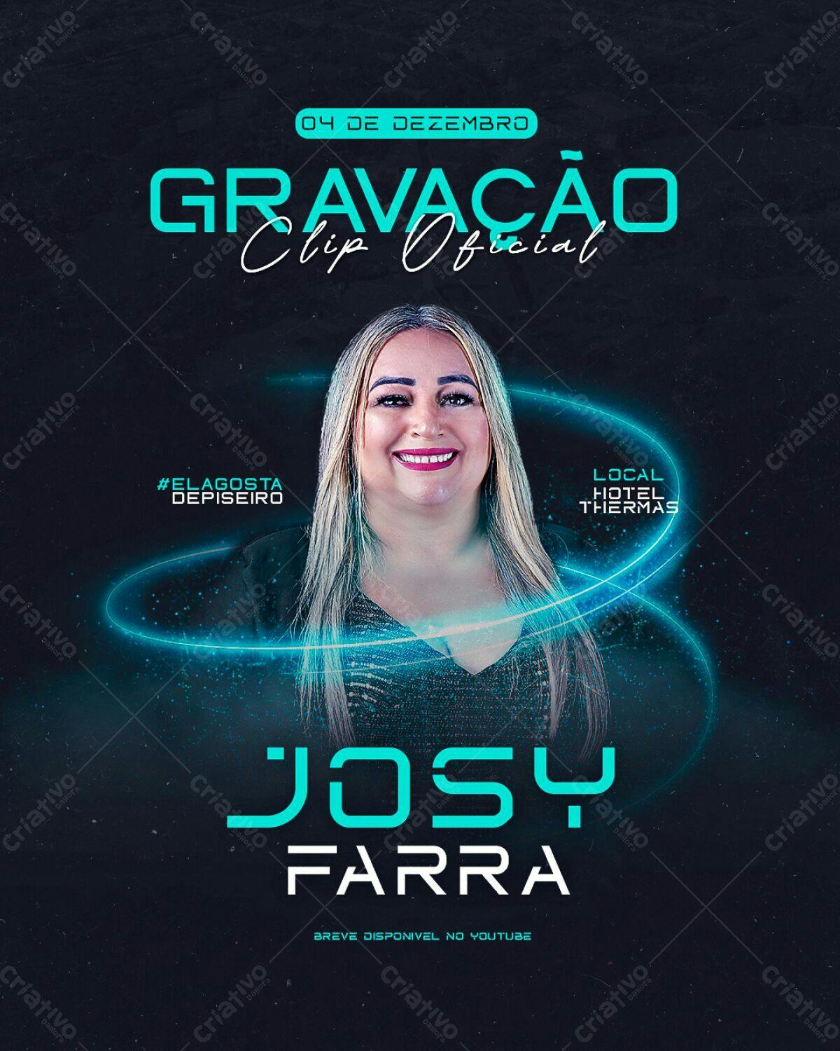 Flyer para Gravação de Clipe Musical PSD Editável