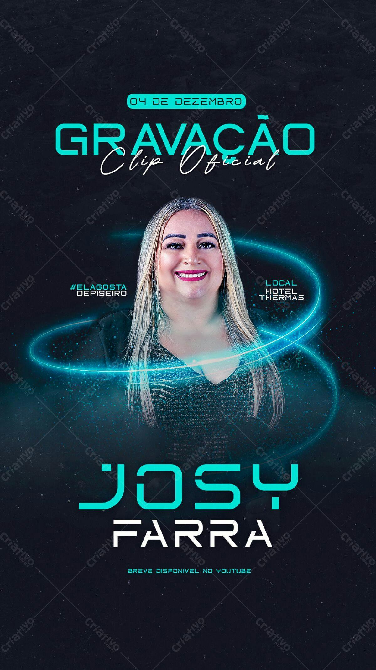 Flyer Gravação Clip Oficial Josy Farra PSD Editável
