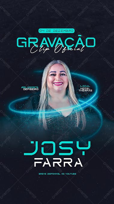 Josy farra gravação clip oficial story