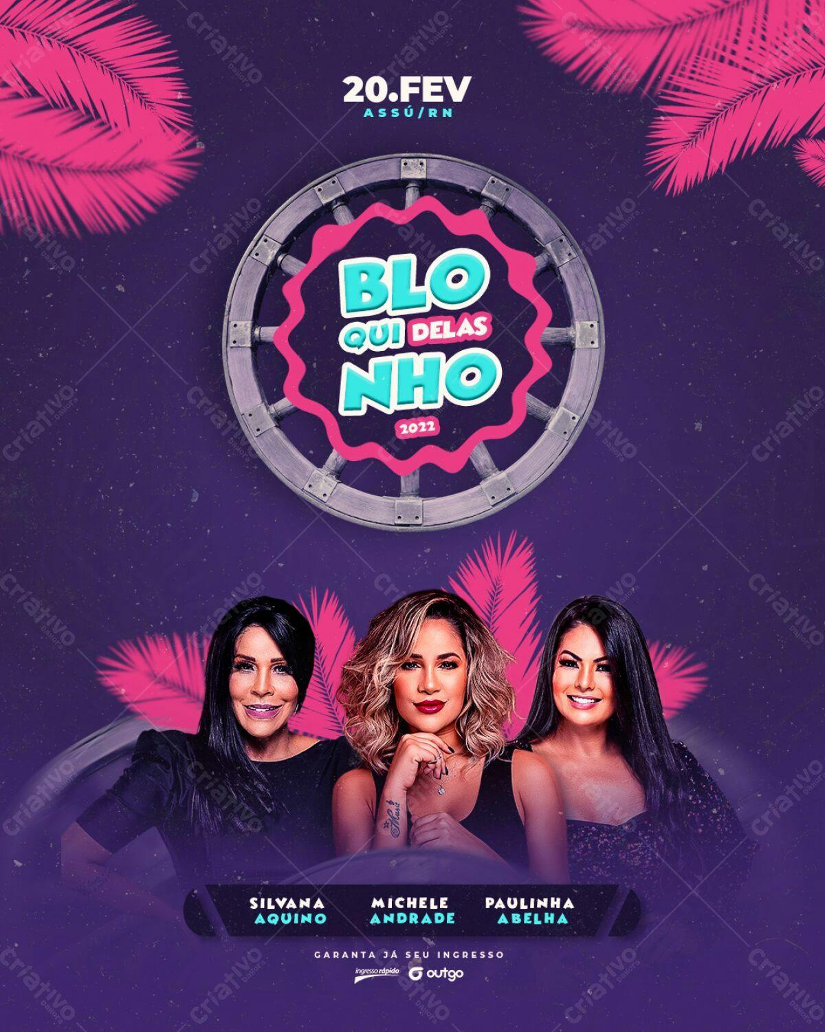Flyer Bloco de Carnaval PSD Editável