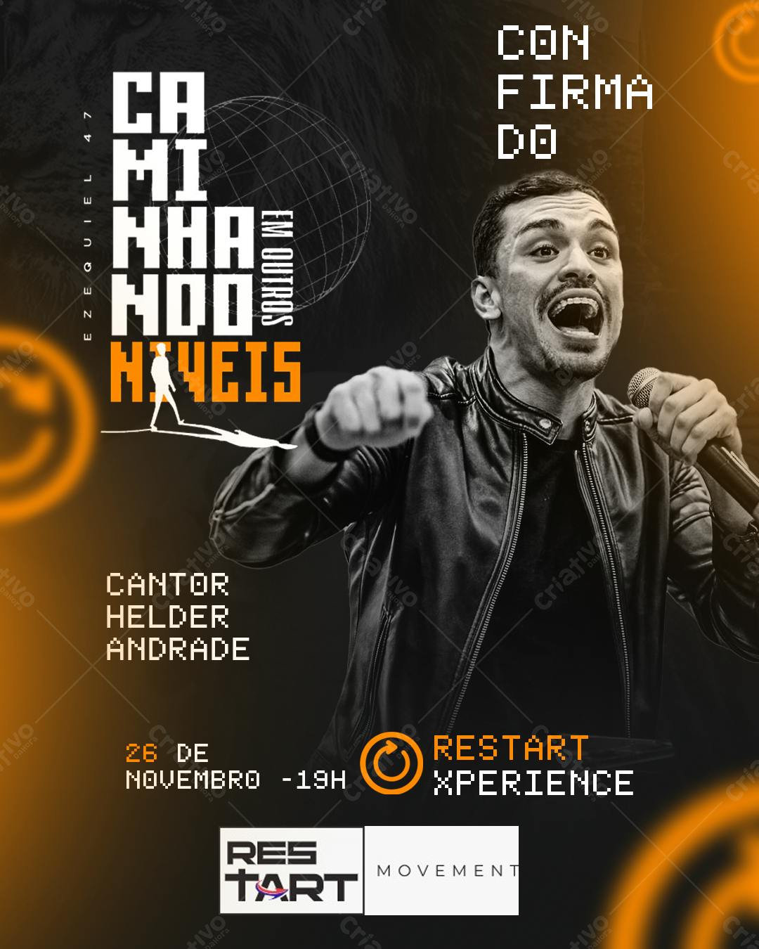 Flyer para Show Gospel com Helder Andrade PSD Editável