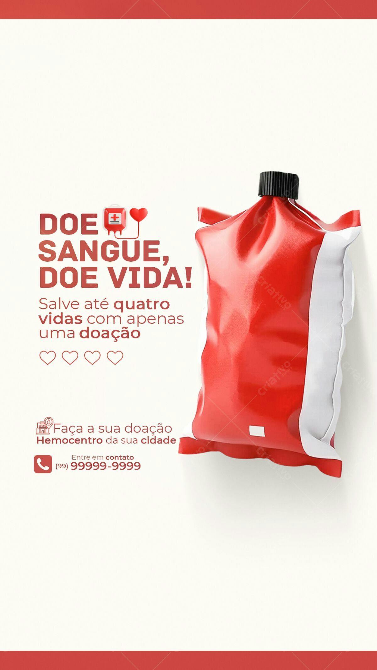 Flyer Doe Sangue Doe Vida PSD Editável