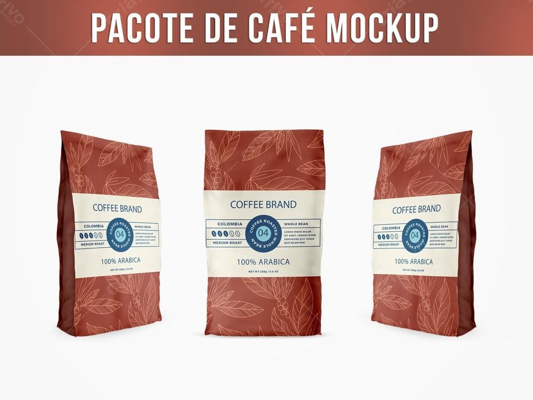 Mockup de Embalagem de Café: Design Moderno e Realista