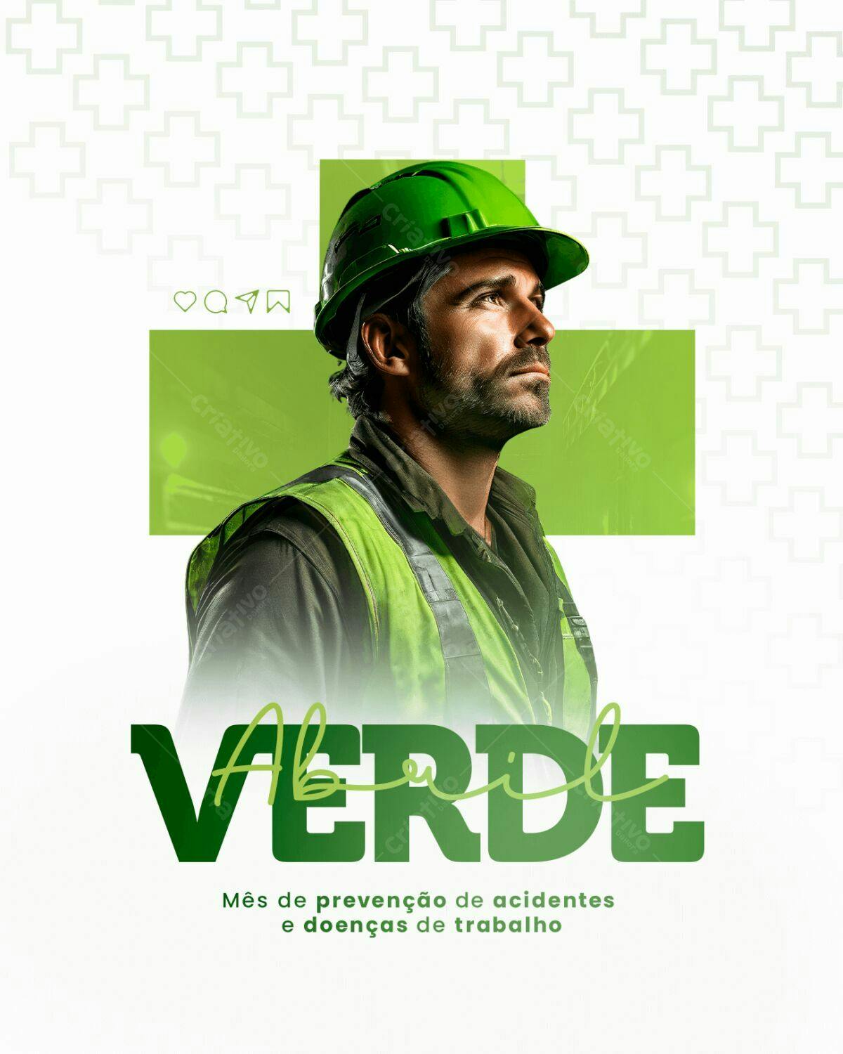 Poster Prevenção de Acidentes Abril PSD Editável