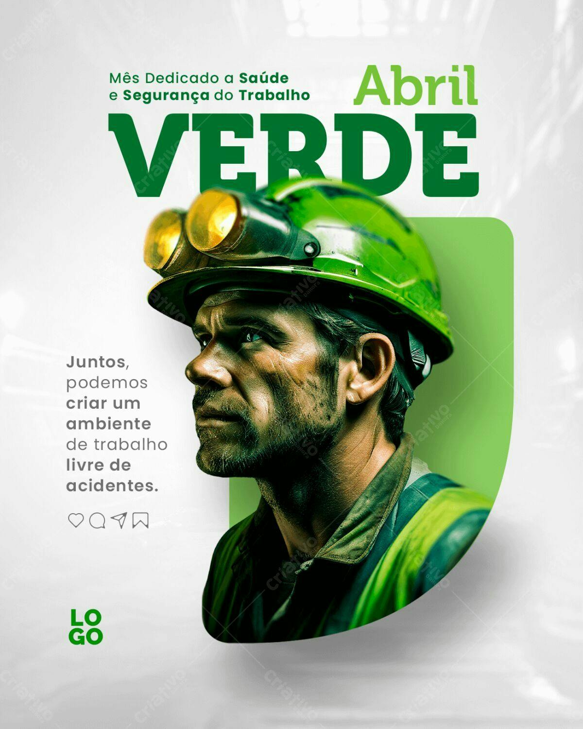 Flyer Abril Verde - Segurança do Trabalho PSD Editável