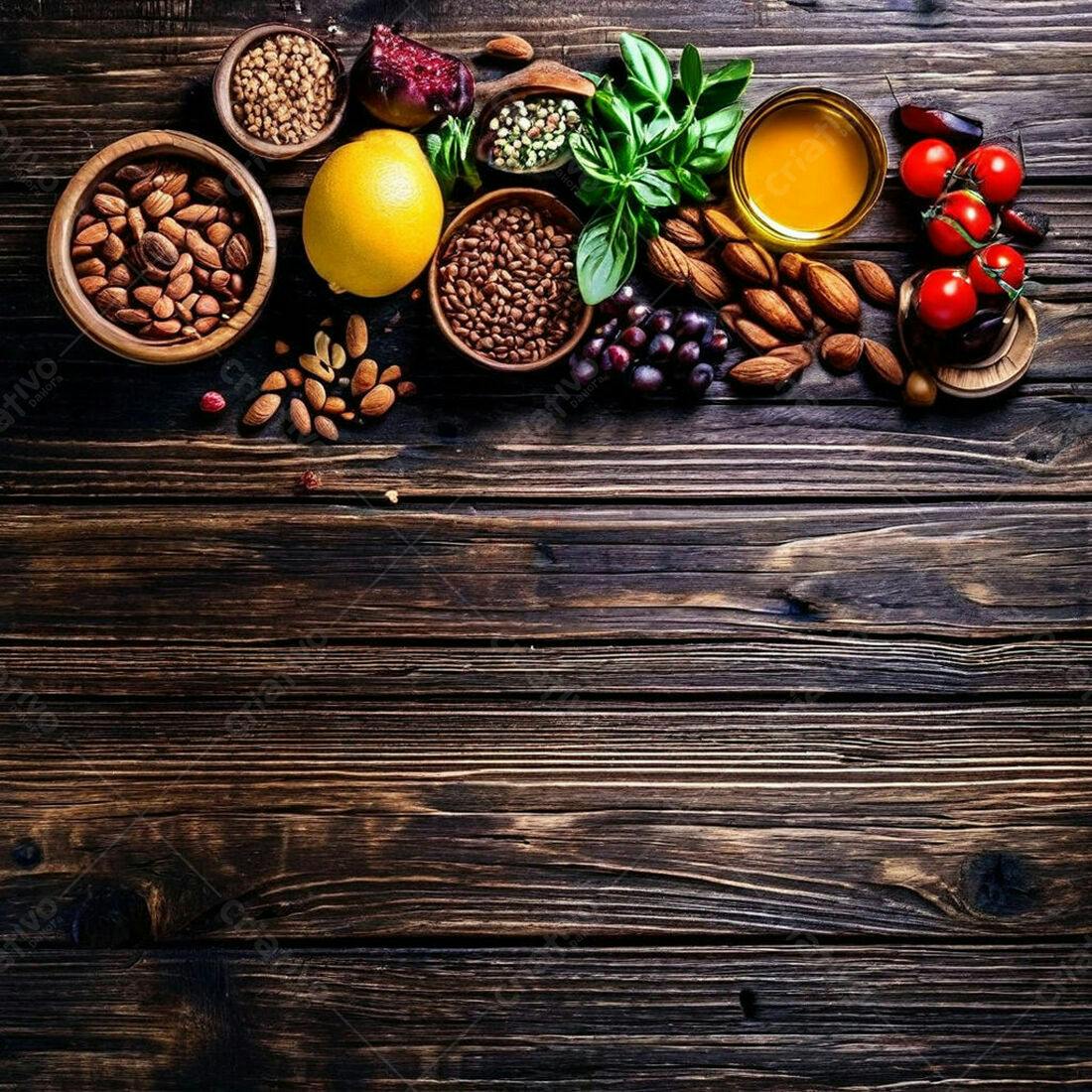 Ingredientes frescos para receita saudável