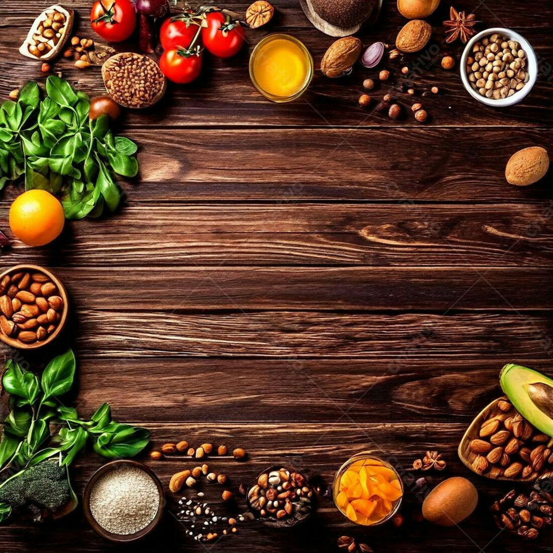 Ingredientes frescos para receita saudável