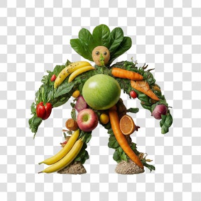 Comida Saudável Em Formato De Pessoa Png Transparente