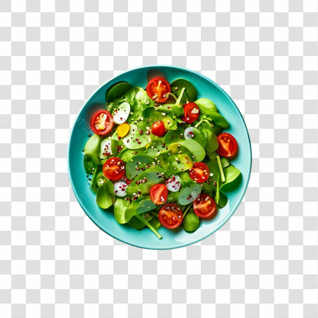 Imagem Prato Salada Verde Tomates PNG com fundo transparente