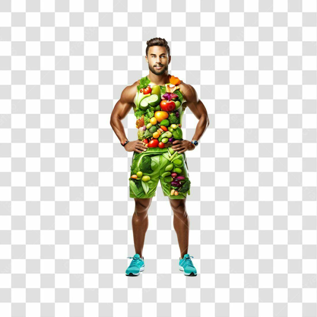 Icone Fitness com Frutas e Legumes PNG com fundo transparente