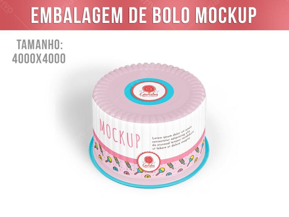 Embalagem Para Bolo Mockup 