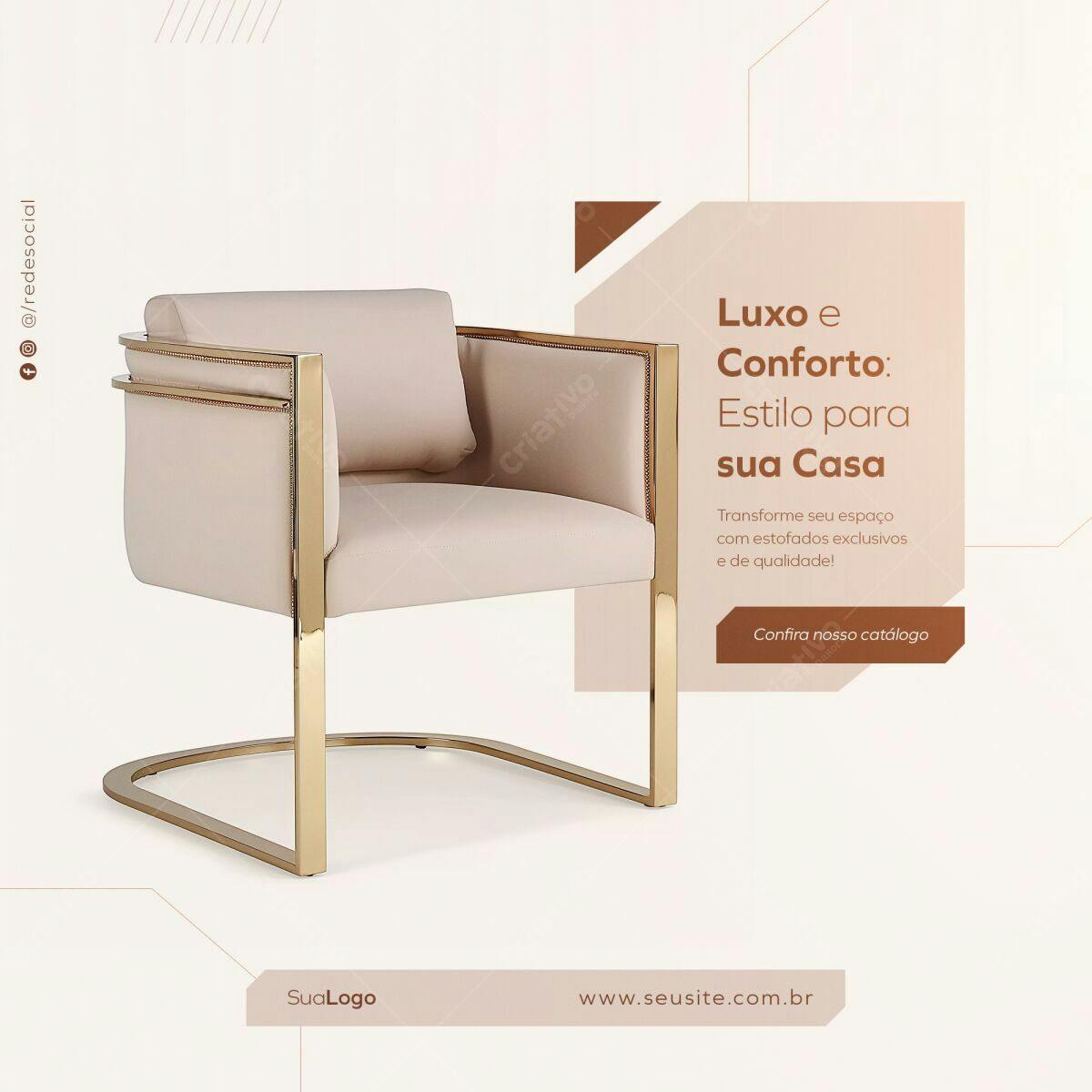 PSD para Decoração de Interiores - Cadeira Luxo e Conforto PSD Editável