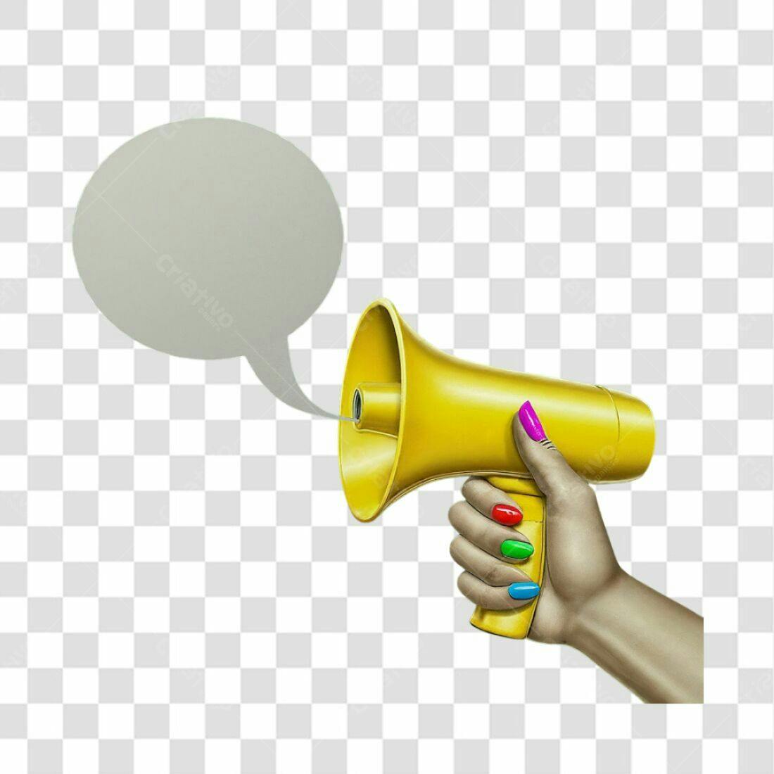 Icone Megafone Amarelo PNG com fundo transparente