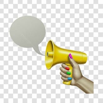 Mão e megaphone png transparente