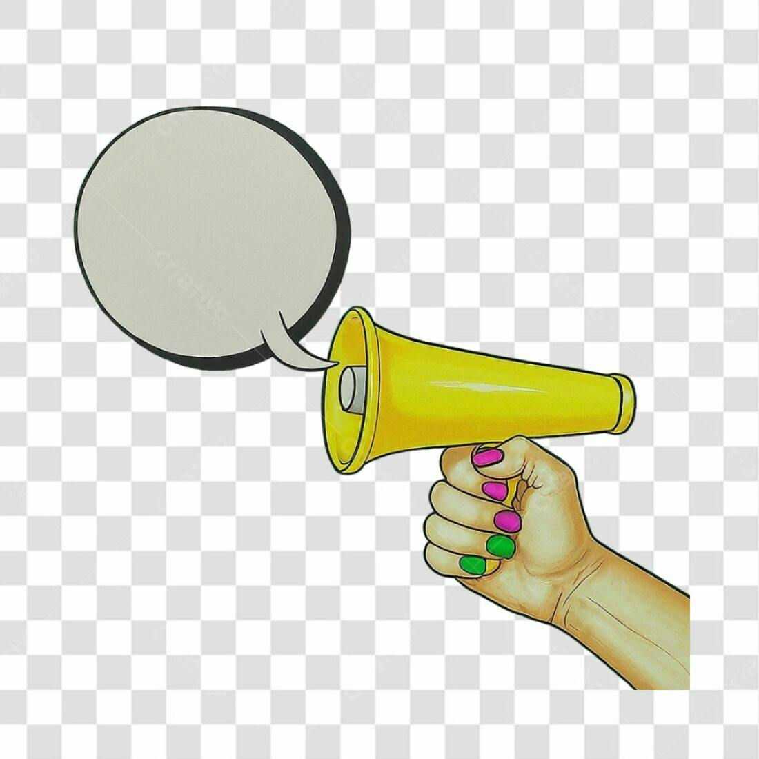 Icone Megafone Pop Art PNG com fundo transparente