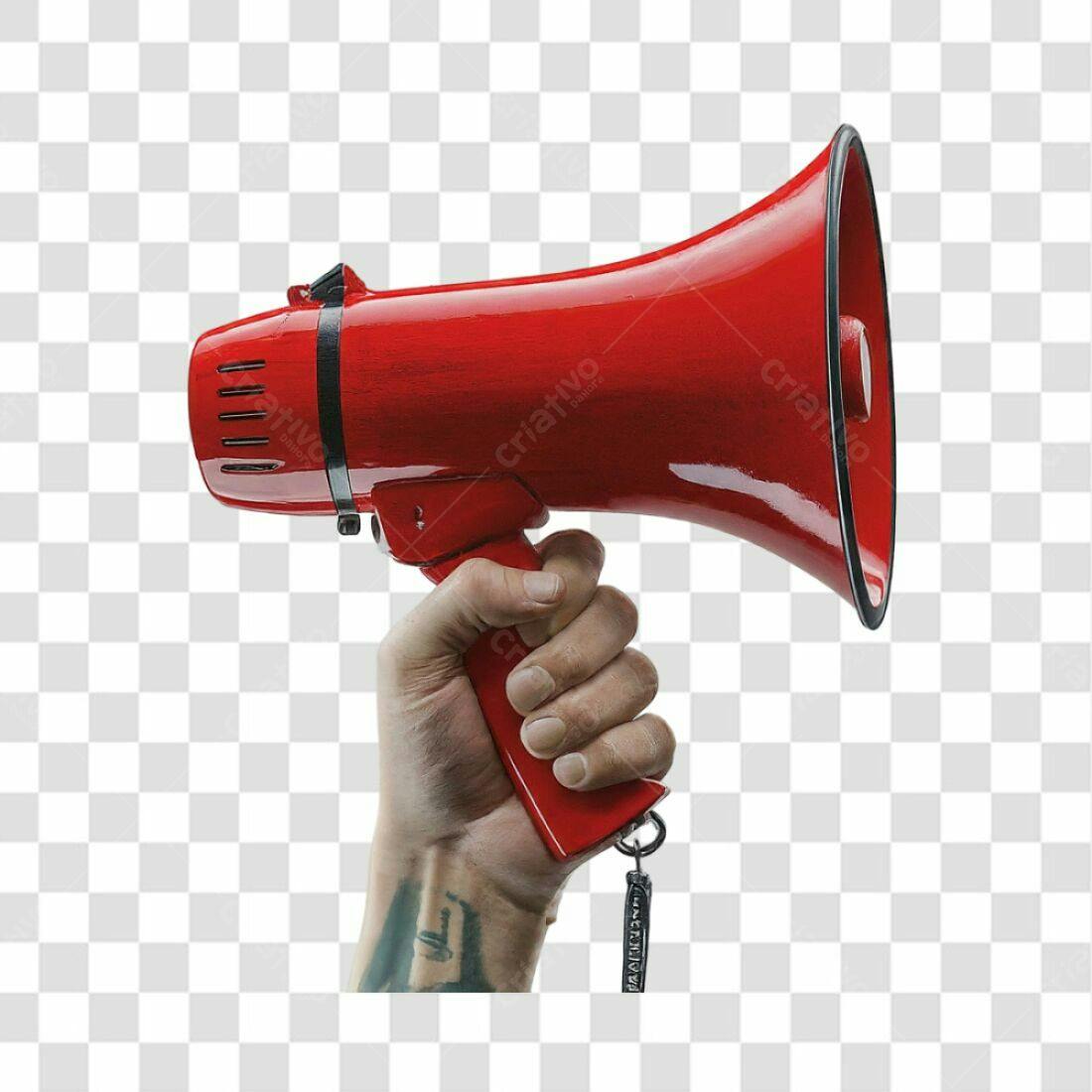 Ícone Megafone Vermelho PNG com fundo transparente