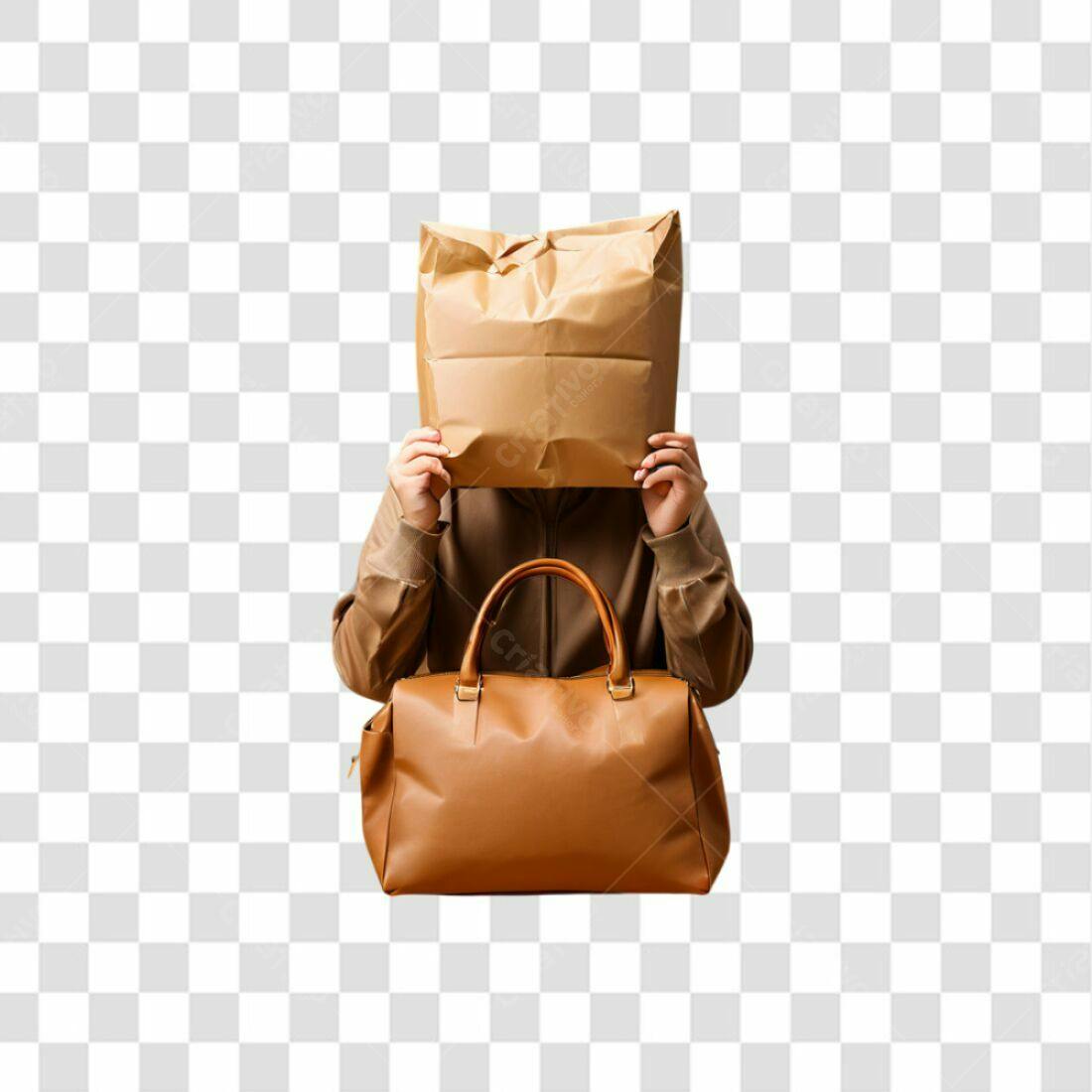 Icone Sacola de Papel e Bolsa Marrom PNG com fundo transparente