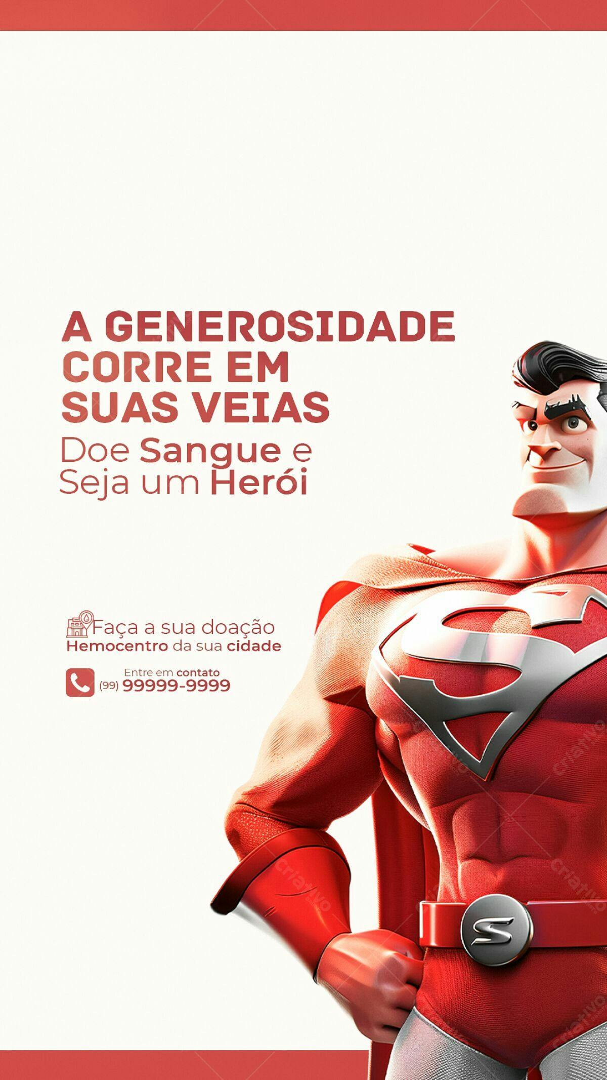 Flyer Doe Sangue Seja Herói PSD Editável