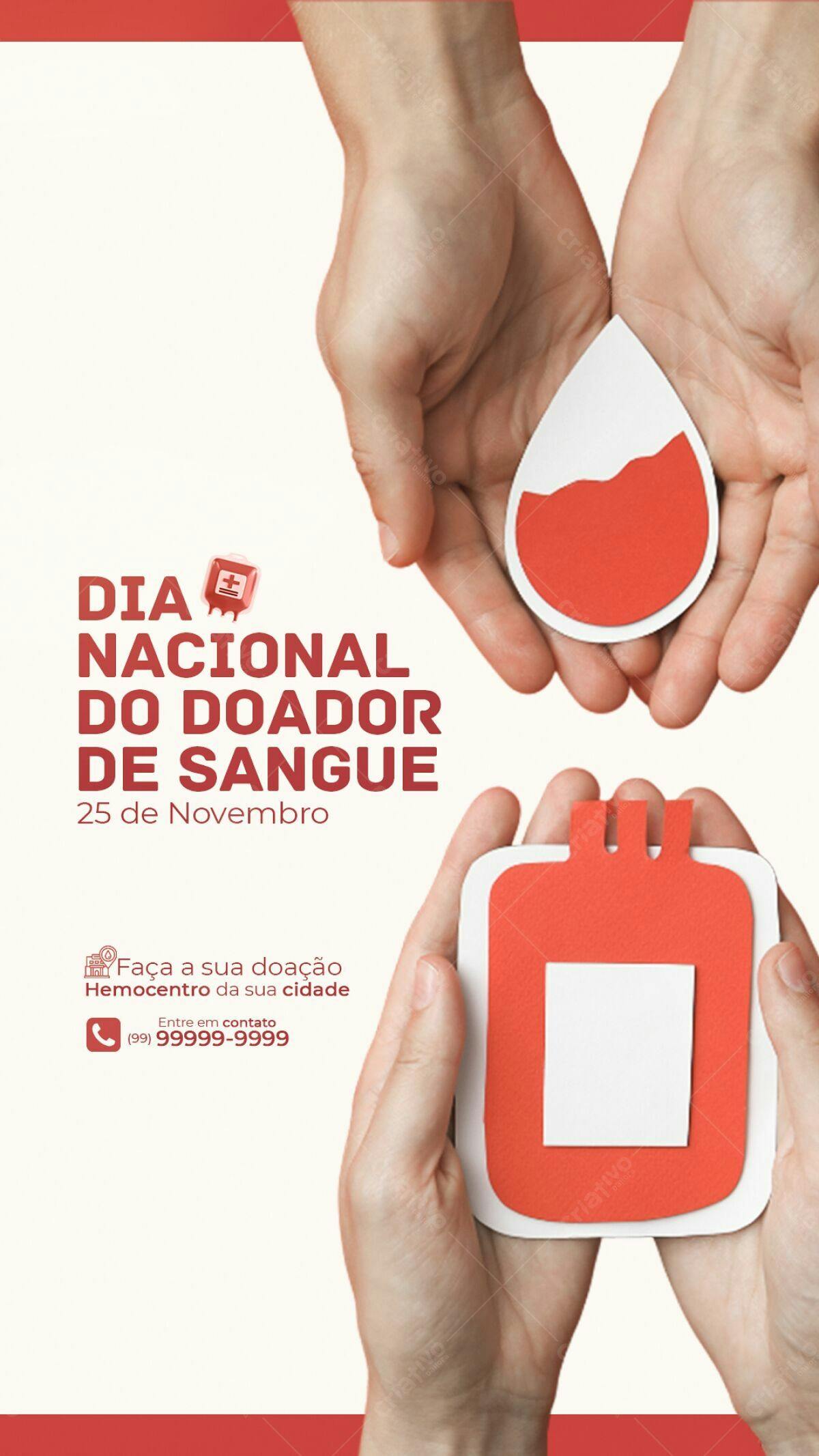 Flyer Dia Nacional do Doador de Sangue PSD Editável