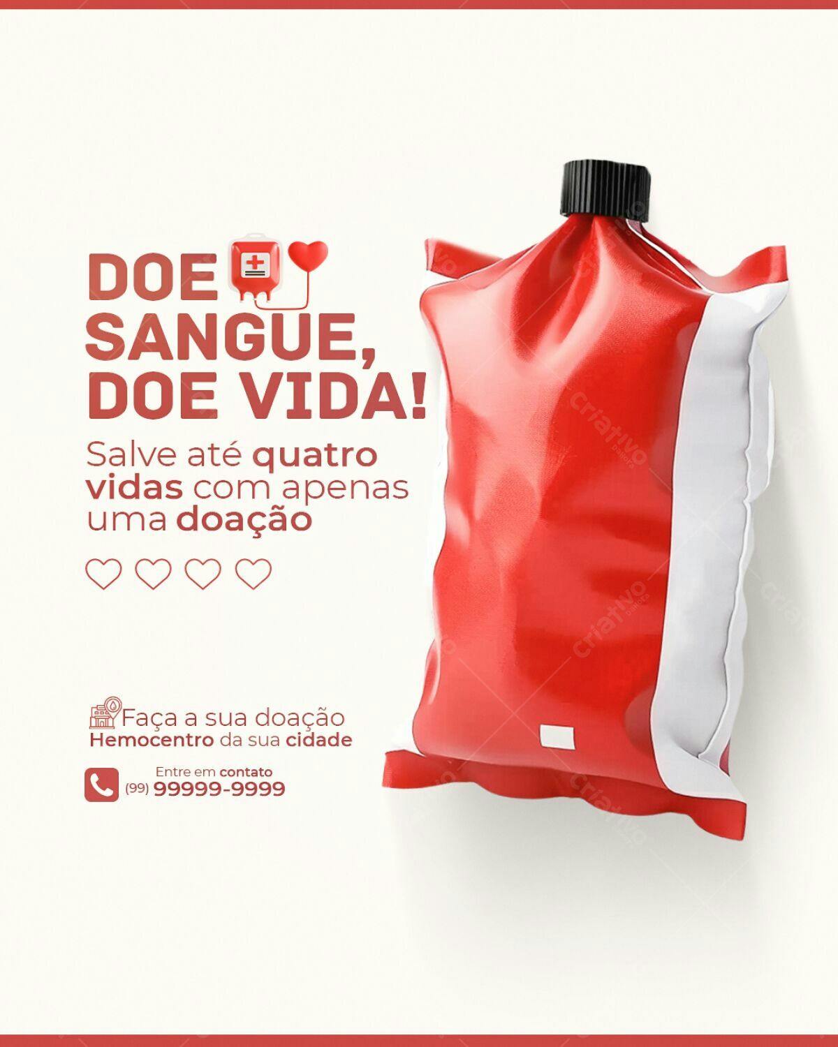 Flyer Doe Sangue Doe Vida PSD Editável
