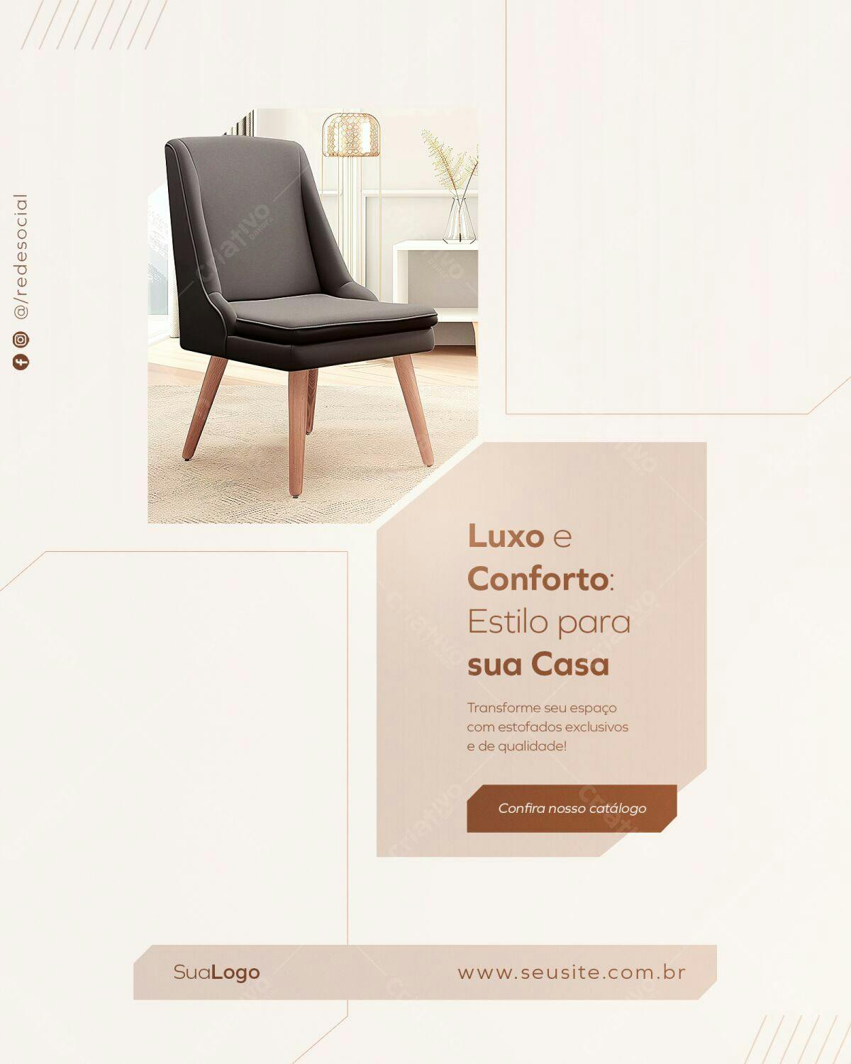 PSD para Design de Móveis - Cadeira Moderna PSD Editável