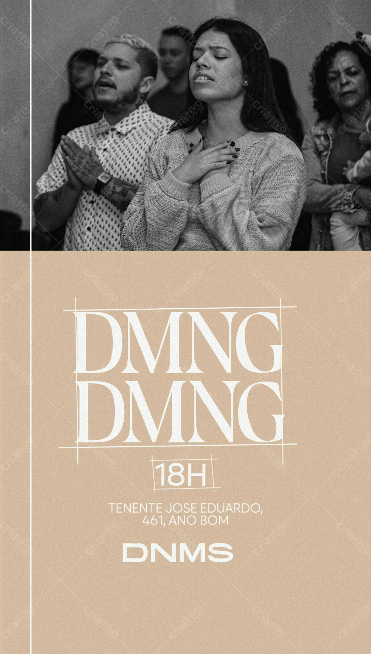 Flyer para Culto Dominical PSD Editável