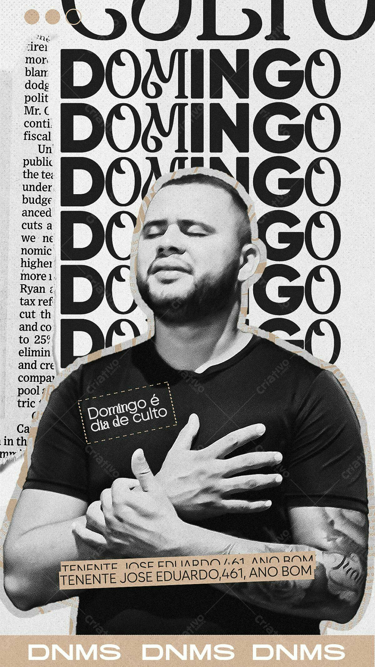 Flyer para Culto Dominical PSD Editável