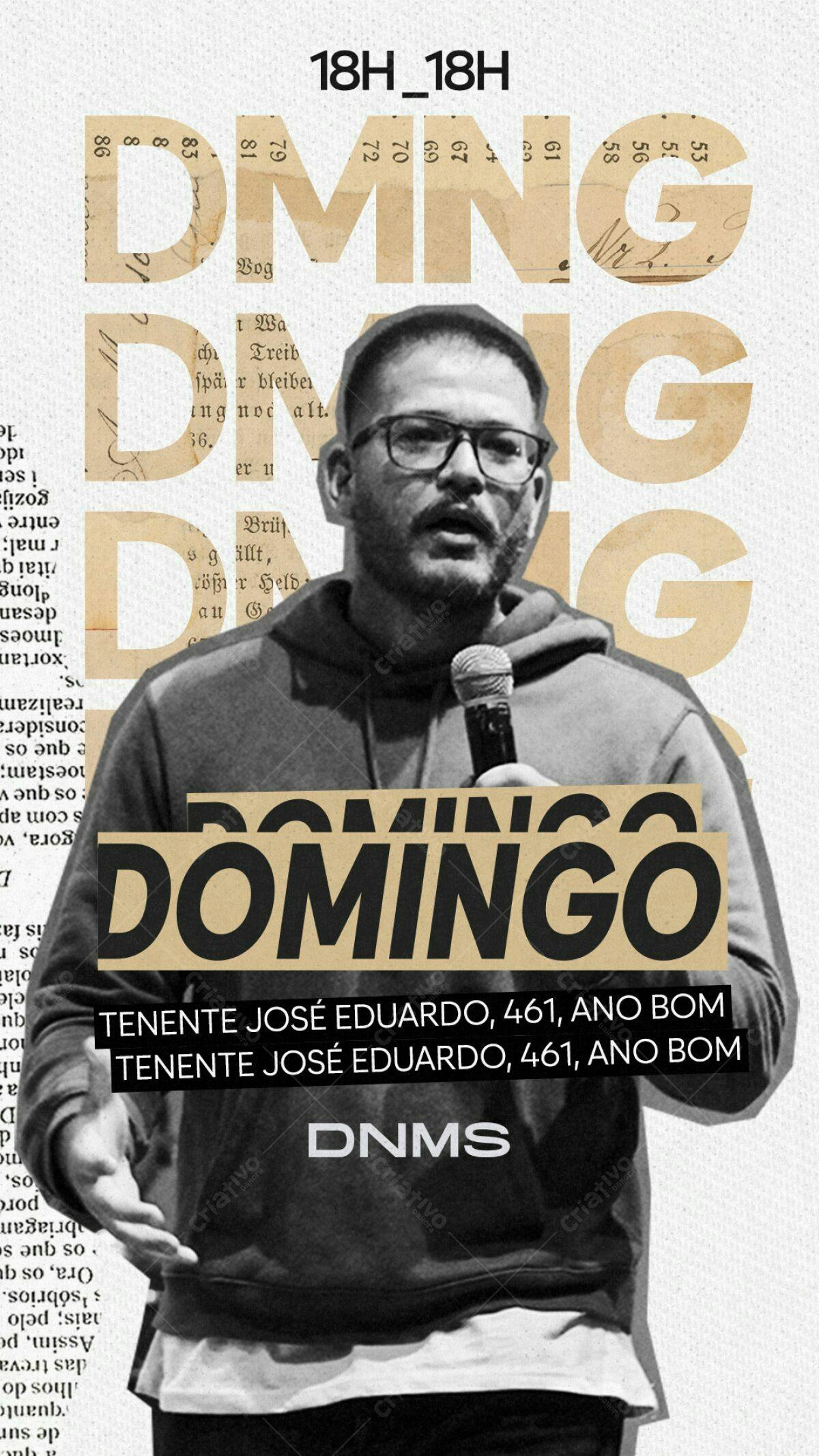 Flyer Evento Domingo com Tenente José Eduardo PSD Editável