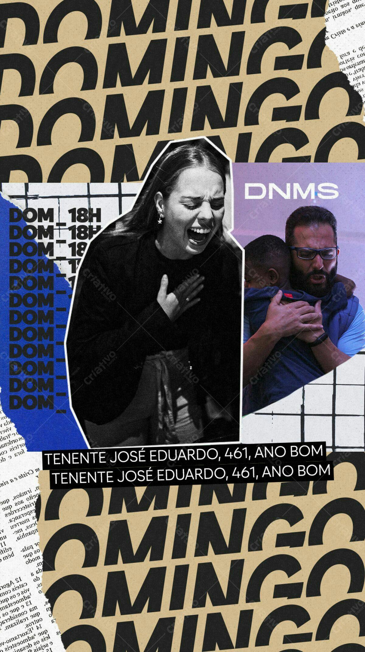Flyer Igreja Domingo 18h PSD Editável