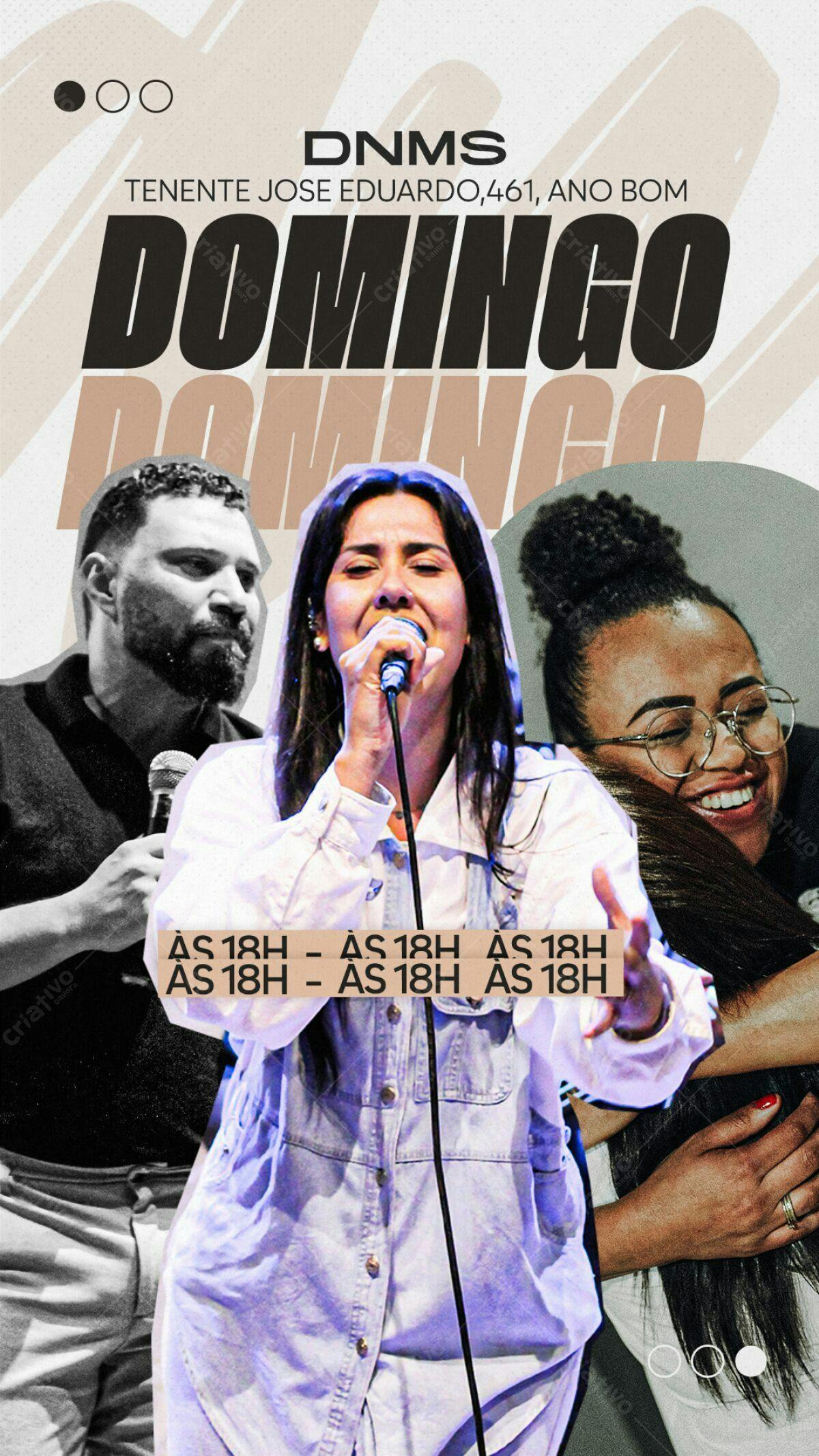 Flyer para Evento Gospel Dominical PSD Editável