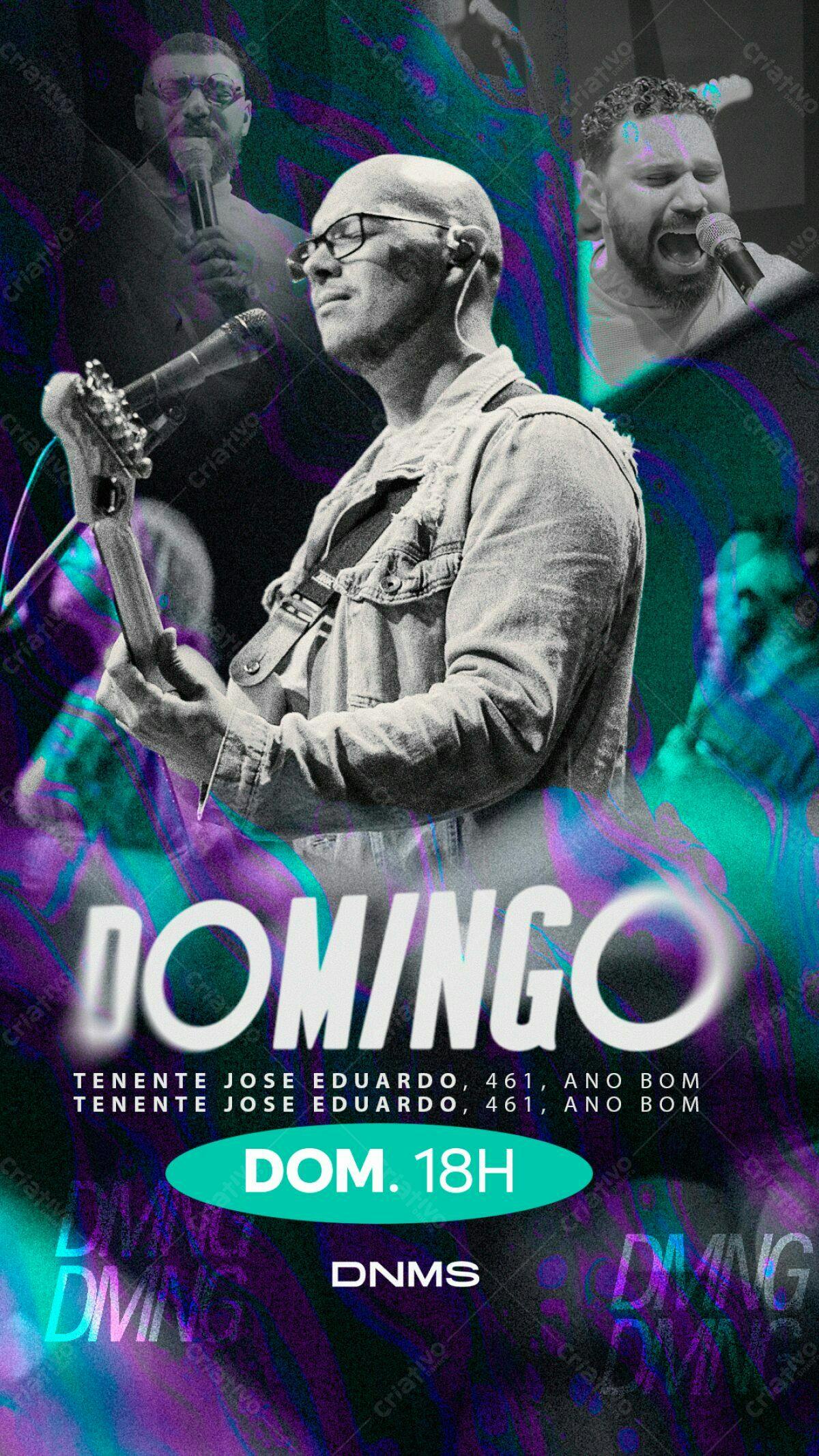 Flyer para Evento Gospel Dominical PSD Editável