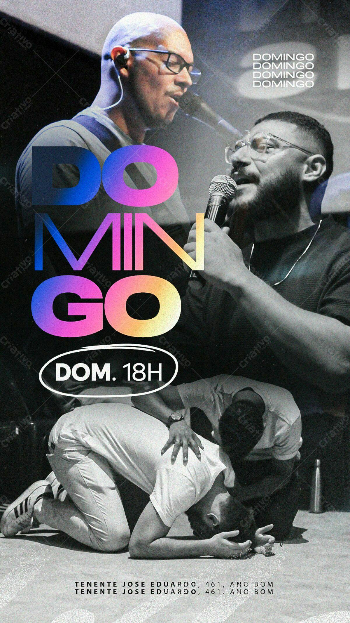 Flyer para Culto Dominical PSD Editável