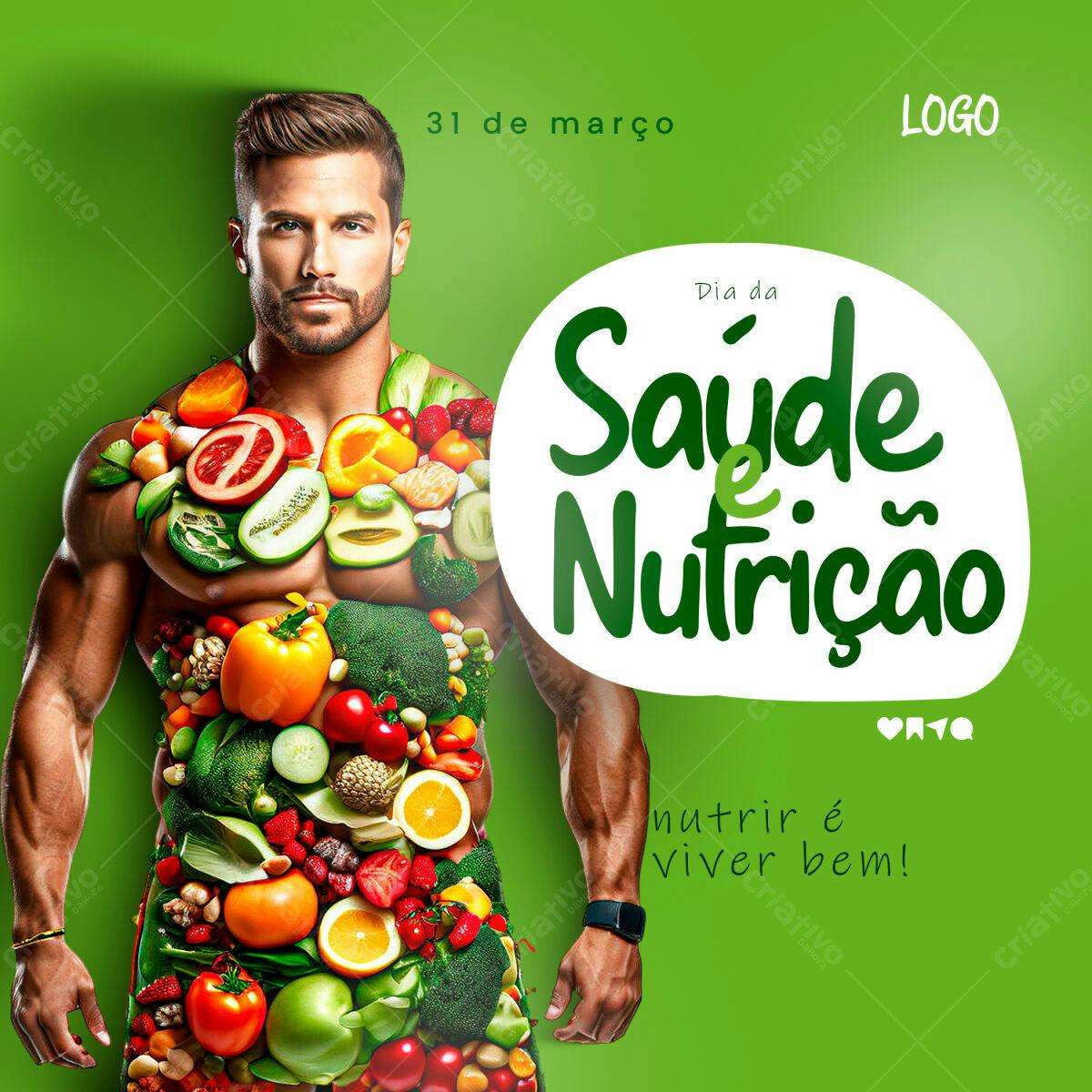 Flyer Dia da Saúde e Nutrição PSD Editável