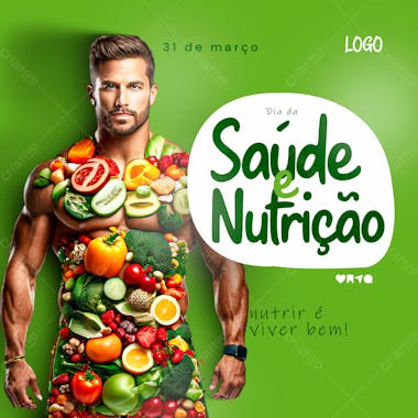 Conta com a gente dia da saúde e nutrição psd editável