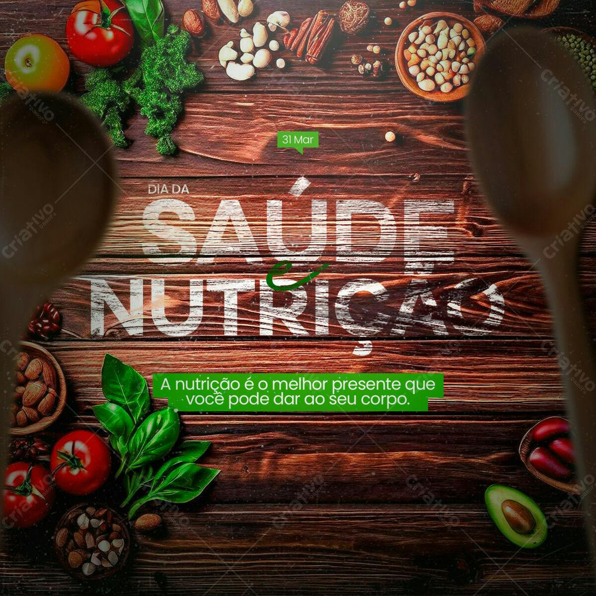 Flyer Dia da Saúde e Nutrição PSD Editável