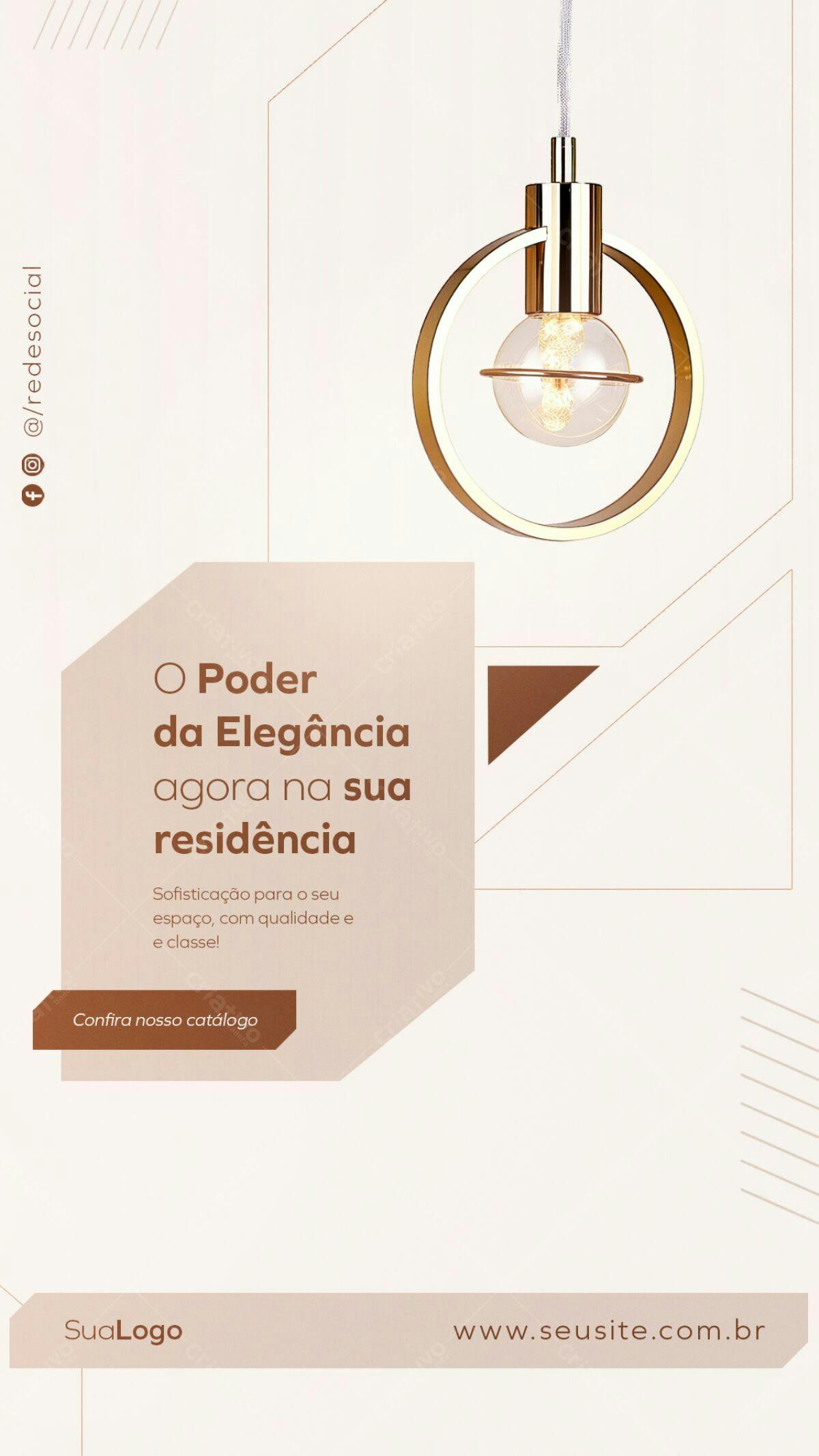 Post para Redes Sociais de Iluminação PSD Editável