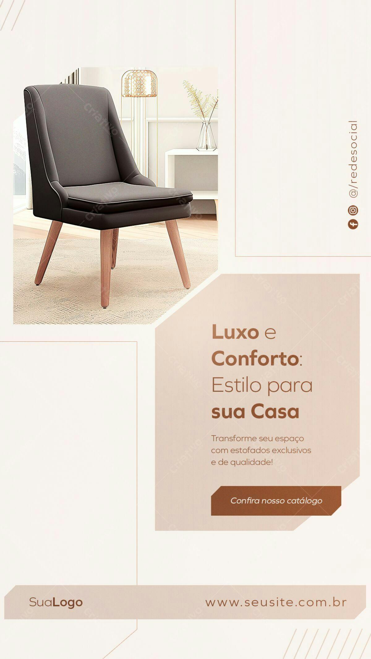 Postagem Instagram Cadeira Estilo Minimalista PSD Editável