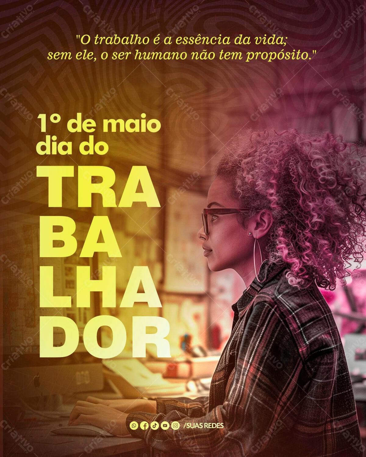Post para Dia do Trabalhador PSD Editável