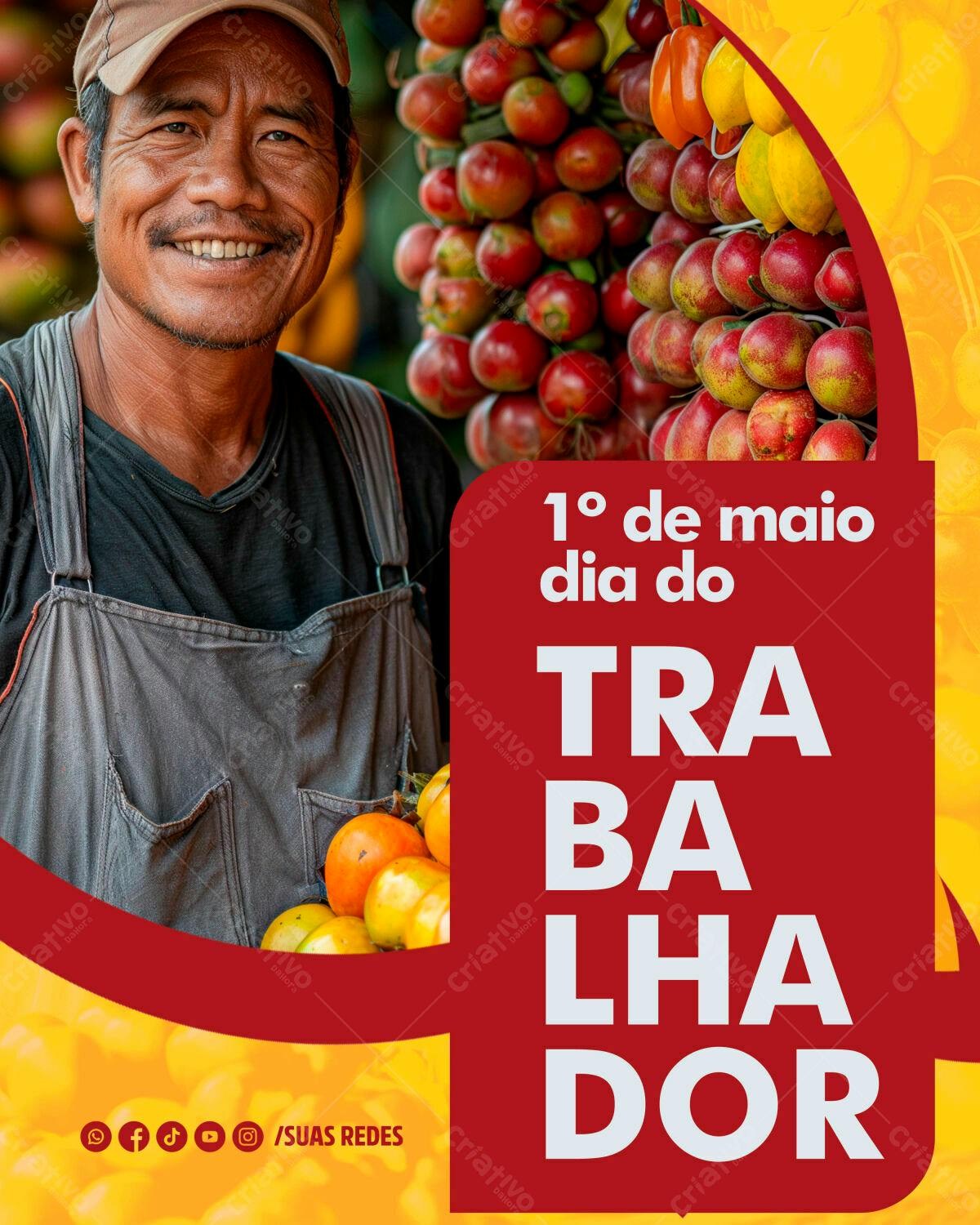 Flyer Dia do Trabalhador PSD Editável