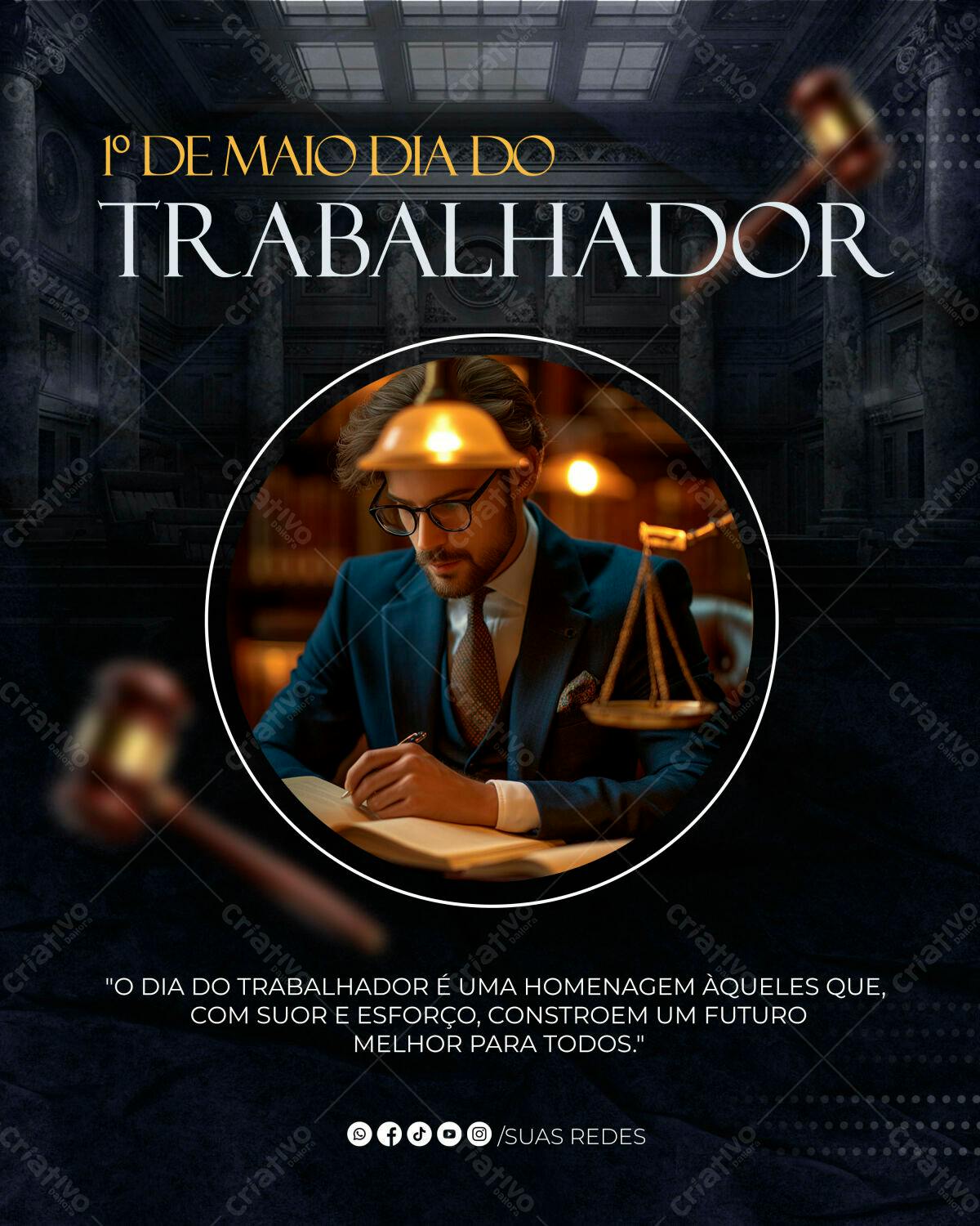 Flyer Dia do Trabalhador PSD Editável