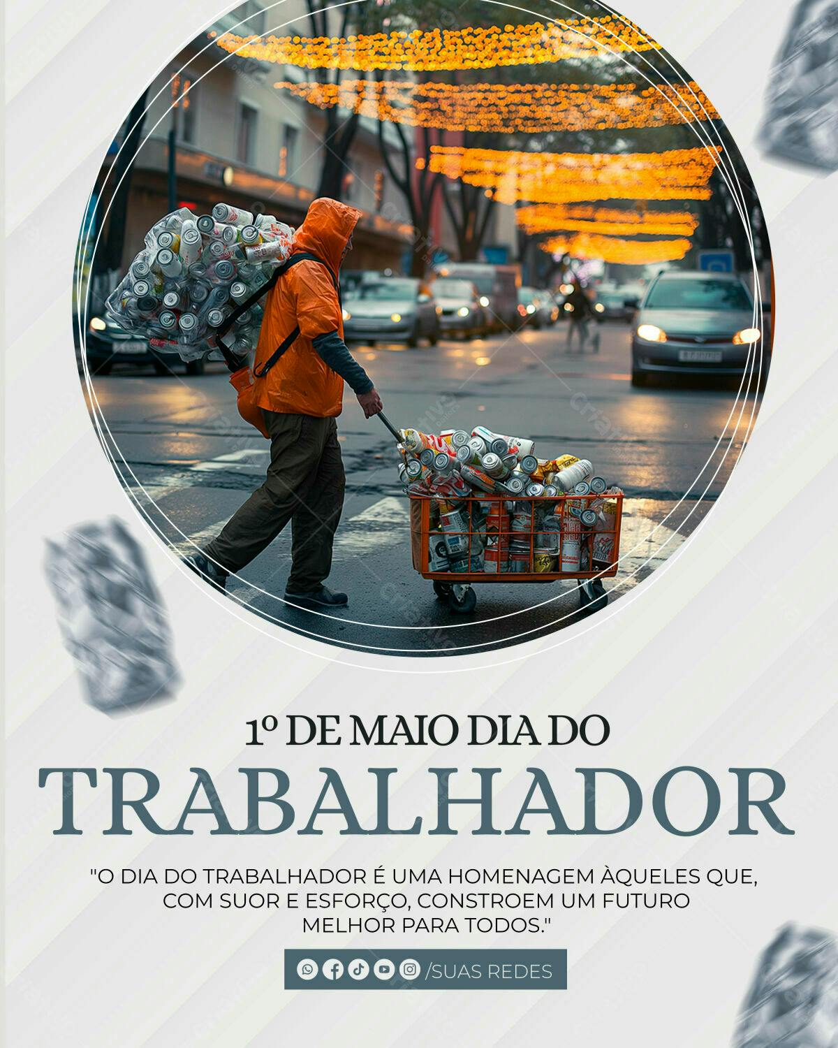 Flyer Dia do Trabalhador PSD Editável