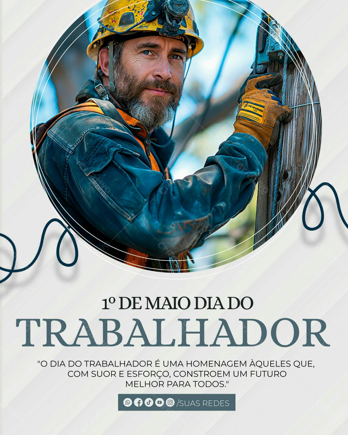 Flyer Dia do Trabalhador PSD Editável