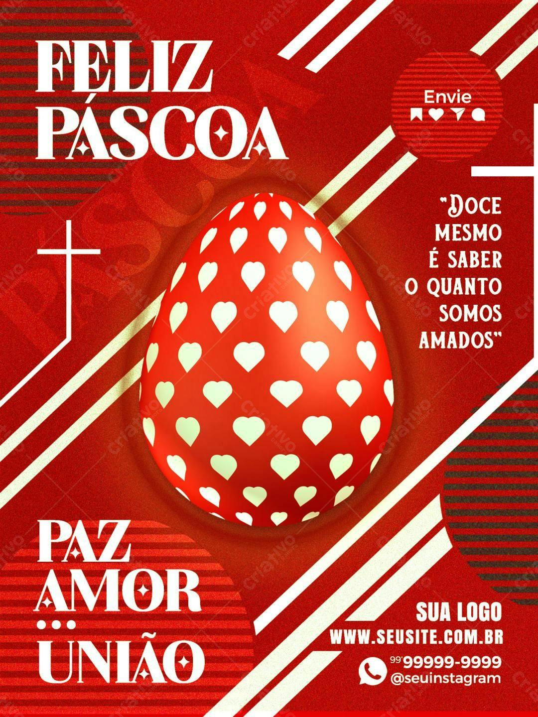 Flyer Feliz Páscoa PSD Editável