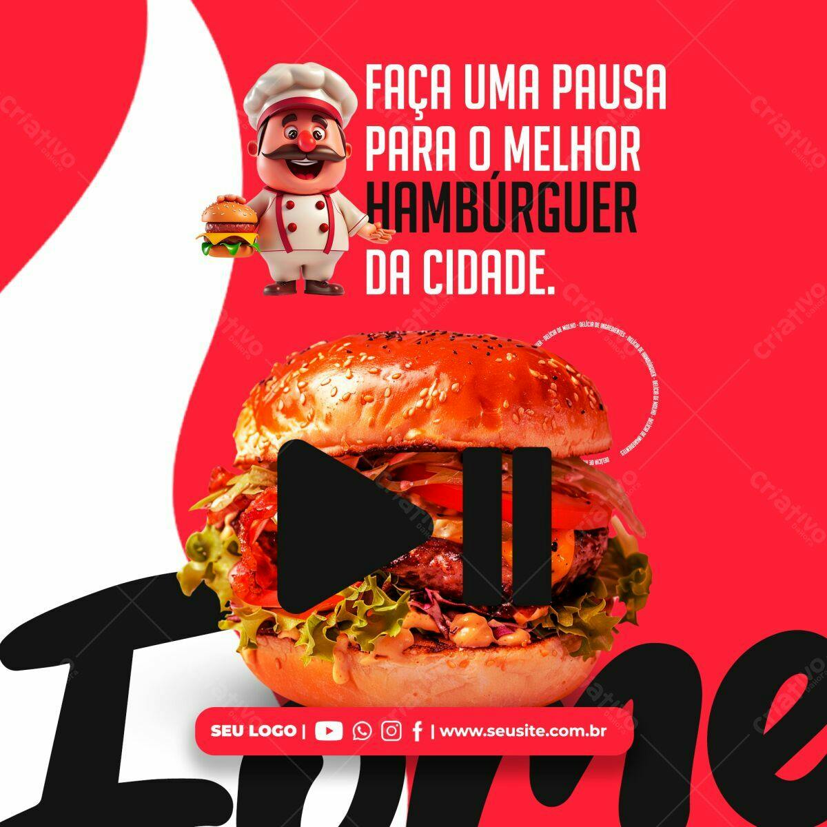 Flyer para Hamburgueria PSD Editável