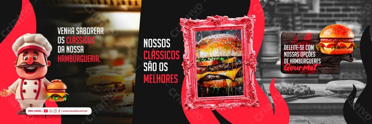 Banner Hamburgueria Gourmet PSD Editável